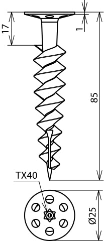 Dehn Drevel Voor Harde Schuimplaten L85mm PA Voor Schroeven D4.5mm - 200601 [2 stuks]