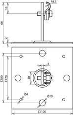 Dehn snel dak geleiderhouder met bevestigingsplaat - 202060