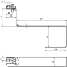 Dehn snel dak geleiderhouder met beugel 6-10mm L 115mm - 202050