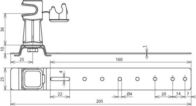 Dehn Dakdoorvoerhouder Al Plastic Bruin H36mm Rd 8mm L205 - 204171 [2 stuks]
