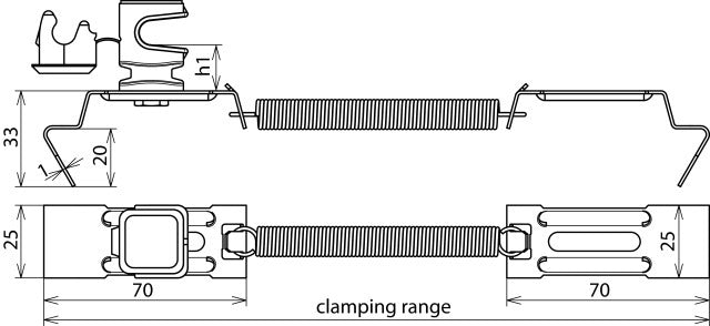 Dehn Dakverbinding Klemset Grijs H36mm Voor Rd8mm - 204249