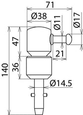 Dehn SSK SQ schakelstokkop met T-pen - 765009