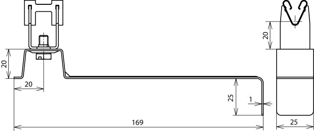 Dehn Roestvrijstalen Dakgeleiderhouder 20mm Voor 8mm Staaf - 206359