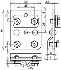 Dehn Koperen Zadelklem 7-10mm Klembereik 0,7-5mm - 251027