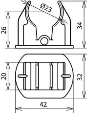 Dehn Adapter D23mm Voor HVI Geleider Dakmontage Accessoire - 253027 [2 stuks]