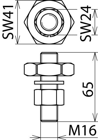 Bolted Type Connector With Threaded Bolt M16x65mm And Nut - 750500