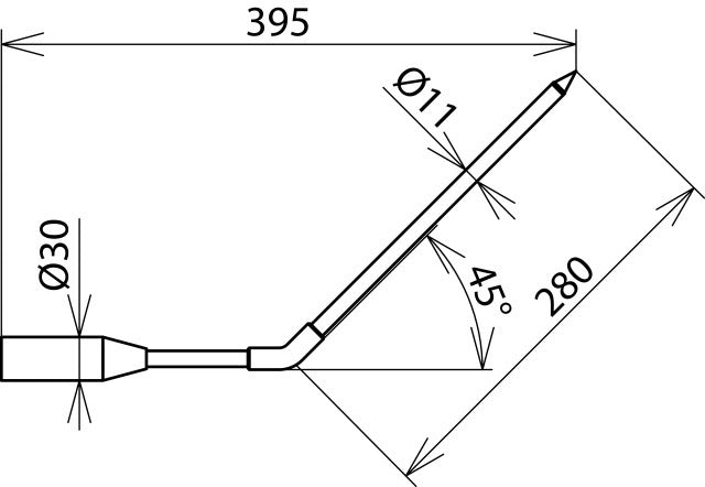 Dehn Testsonde Haaks 45 Met M8 Draadbout Voor PHE 3-24KV - 766941
