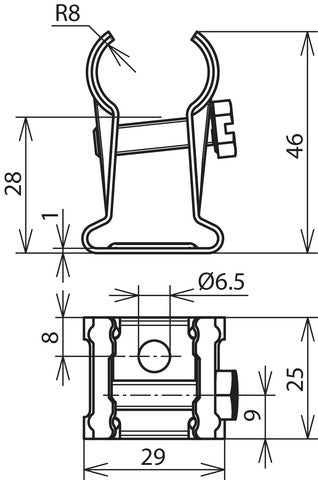Roestvrijstalen Staafhouder voor 13-16mm Muurbevestiging met 6,5mm Gat - 275019 [2 stuks]