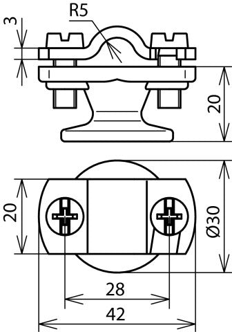 Dehn Geleiderhouder Met Flens Voor Staaf 7-10mm - 275110 [2 stuks]