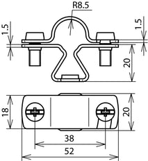 DEHN Roestvrijstalen Hengelhouder Met M8 Schroefdraad Voor 16mm Rd - 274116 [2 stuks]