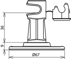 Dehn Dakstroomgeleiderhouder H 36mm Grijs Met Zelfklevende Pad D 67mm - 297110