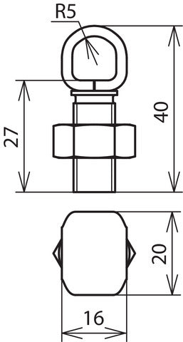 Dehn M12 Cu-RCB eendelige connector voor rd 8-12,5mm - 300017