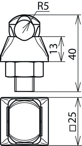 Dehn KS Stekker Cu-RCB Voor Rd 6-10mm Uit één stuk - 301007