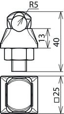 Dehn KS Stekker Cu-RCB Voor Rd 6-10mm Uit één stuk - 301007