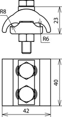 Dehn PV 5.12.5 SKM8X45 CU parallelle connector voor verschillende diameters - 306100