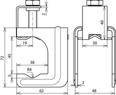 Dehn U-Klem Maxi Voor Diameter 20-32mm Of Flens 40x4-5mm - 308036