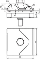Dehn Maxi MV Klem Met M12x65mm Schroef Voor RD 8-16 15-25mm - 308041