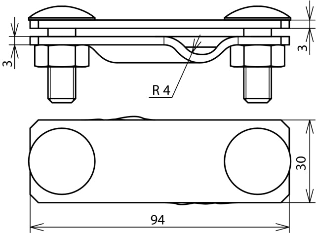 Dehn SV Klem Roestvrij Staal V4A voor FL 30 Rd 7-10mm - 308249