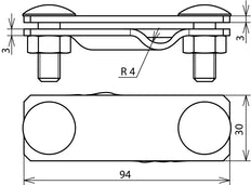 Dehn SV Klem Roestvrij Staal V4A voor FL 30 Rd 7-10mm - 308249
