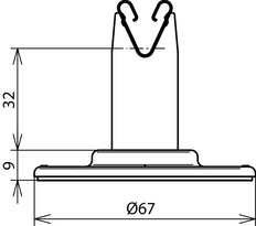 Dehn Dakgeleiderhouder Zelfklevende Pad 32mm Roestvrij Staal - 297120