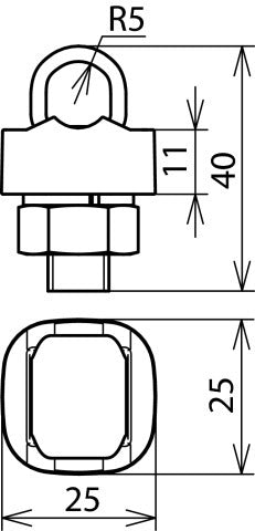 Dehn KS Stekker Cu-RCB Voor Rd 6-10mm Met veerring - 301017