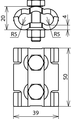 Dehn Parallelkoppeling Cu Rd 4-10mm SKM8X30 PV 4.10 Accessoires - 305007