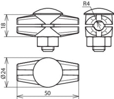 Dehn ES Verbindingsstuk RCB Voor Rd 8mm Met Spantkopschroef - 309087