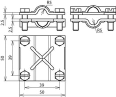 Dehn Cross Unit inbouwset voor Rd 8-10mm zonder tussenplaat - 314300 [2 stuks]