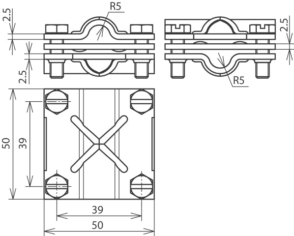 Dehn Kruiseenheid St Tzn Voor Rd 8-10mm Fl 30mm Intermontage Accessoires - 314310