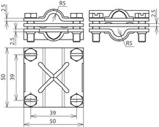 Dehn Kruiseenheid St Tzn Voor Rd 8-10mm Fl 30mm Intermontage Accessoires - 314310