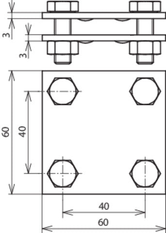 Dehn Dwarsbalk St Tzn Voor Fl 30/30mm Zonder Tussenplaat - 318033