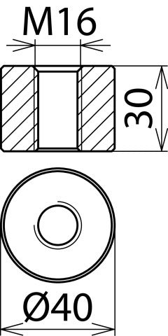 M16 binnendraad las-type connectorset - 336025