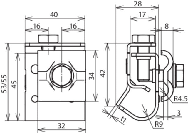 Dehn Gootklem Met Dubbele Klammer Voor Rd 8-10mm Kraal 16-22mm - 339050 [2 stuks]