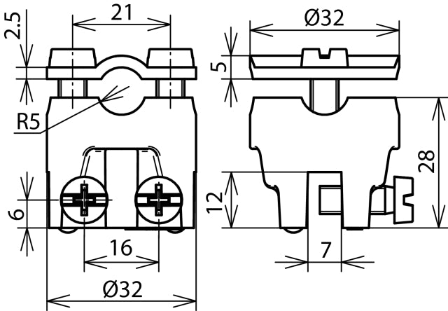 Dehn FK ZS 7.10 KBF 0.7 6 RG Saddle Clamp With Double Cleat - 365007