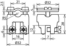 Dehn FK ZS 7.10 KBF 0.7 6 RG Saddle Clamp With Double Cleat - 365007