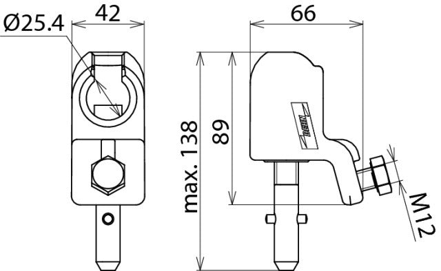 Kogelkop D 25mm met T-pen voor kabels 16-150mm2 - 772321