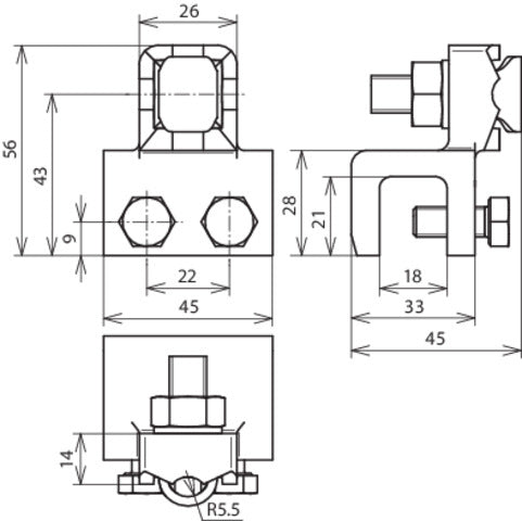 Dehn Verbindingsklem MCI Met Klembereik Fl 8-18mm Met Schroef - 370018