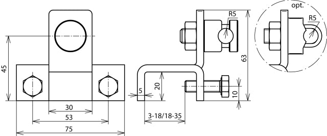 Dehn Vertical Terminal For 18-35mm Profiles With KS Connector - 372150