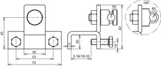 Dehn Vertical Terminal For 18-35mm Profiles With KS Connector - 372150