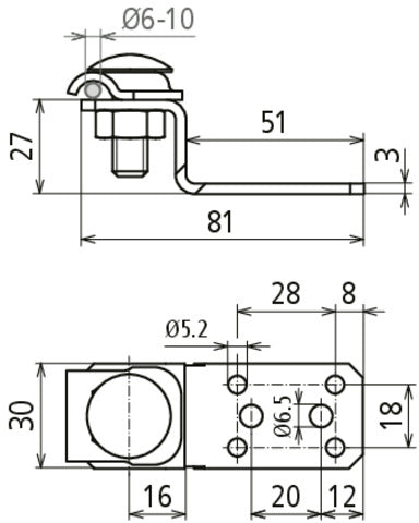 Dehn Z-vormig aluminium verbindingsstuk met klemlijst - 377100 [2 stuks]