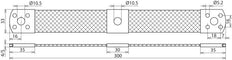 Dehn Overbruggingsvlecht Al 50mm L 300mm Met 3x10,5 bevestigingsgaten - 377115