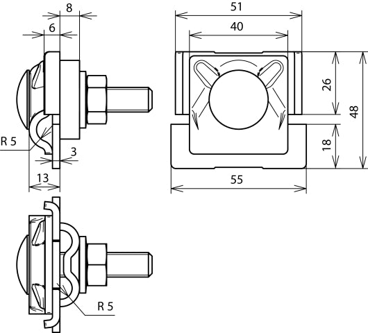 Dehn FS Klem Lucht-Term Stangklem 10mm Al 2-voudige Aansluiting - 380110 [2 stuks]