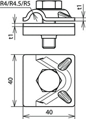 Dehn MV Clamp StSt V4A For Rd 8-10mm With Hexagon Screw - 390079