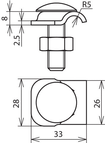 Dehn Klemframe Rd 6-10mm Cu Met spantkopschroef en M10 moer - 390157