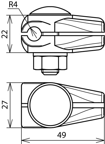Dehn EST Stekker ZDC 8mm met spantkopschroef - 310008