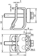 Dehn Gootklem Al Kraal 16-22mm Dubbele Klang Rd 8-10mm - 339111