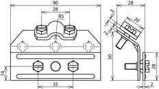 Dehn Snow Guard Klem Cu Met Klamp Voor Rd 7-10mm Bereik 3-13mm - 343007
