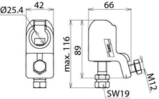 Dehn kogelkop D 25mm met binnenzeskant voor geleiders - 772320