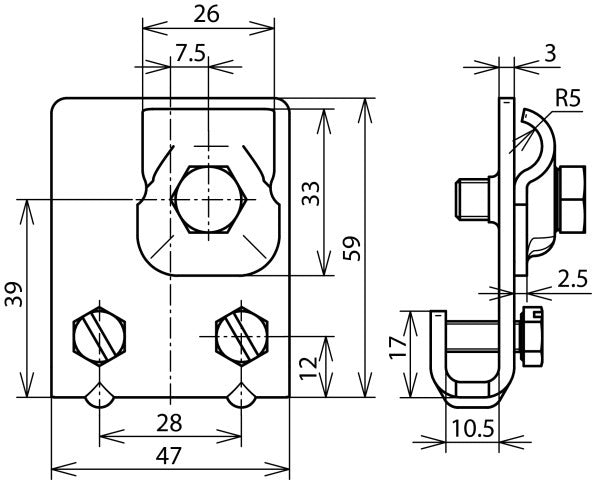 Dehn Cu Zadelklem Met Klemframe 0.7-10mm - 365027