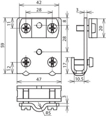 Dehn Saddle Clamp Cu With Cleat Range 0.7-10mm For Rd 7-10mm - 365047